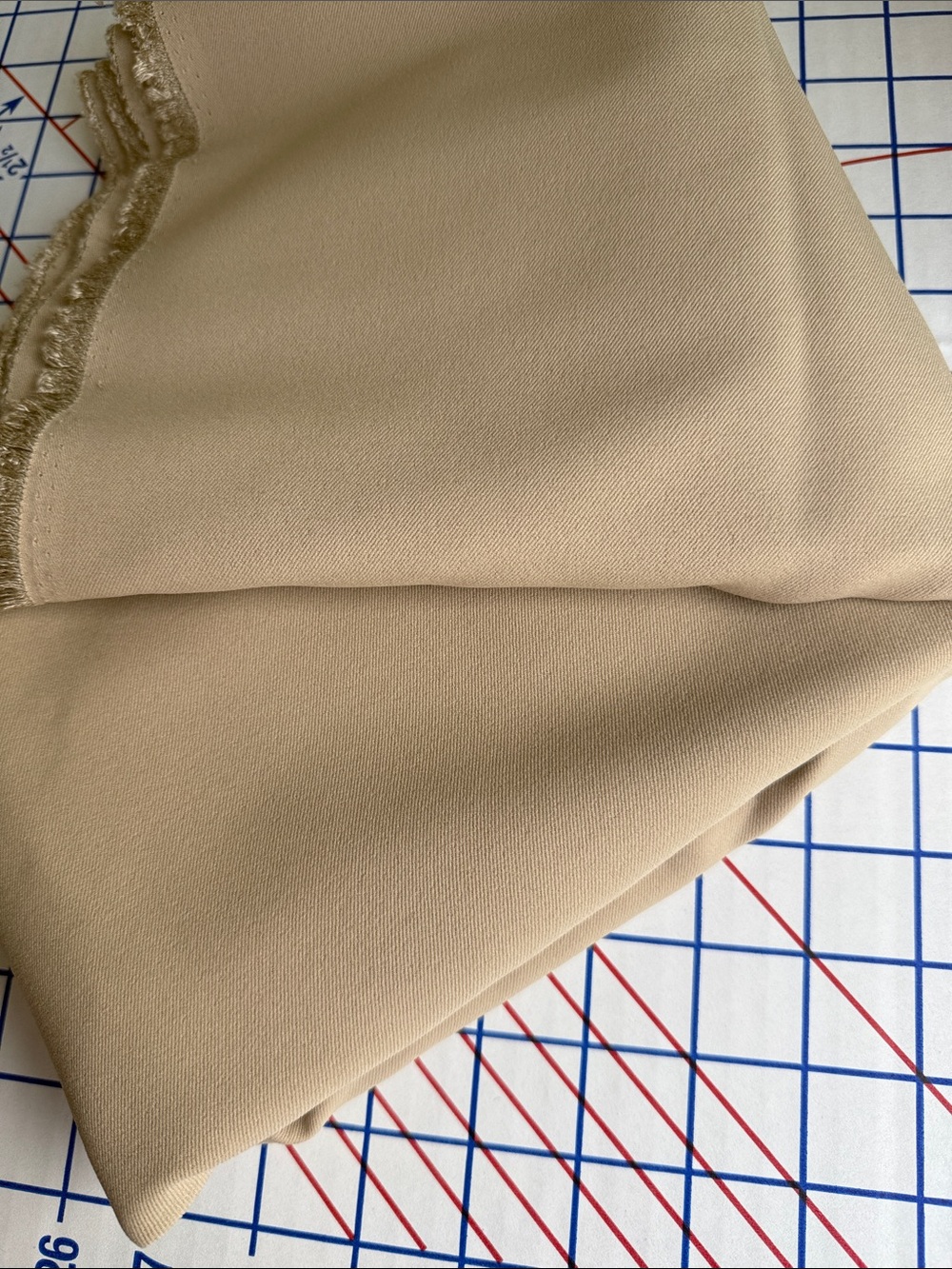 Khaki Stretch Twill Suiting Fabric 1⅓ Yards x 58” Tan Pants Skirt Jacket Apparel